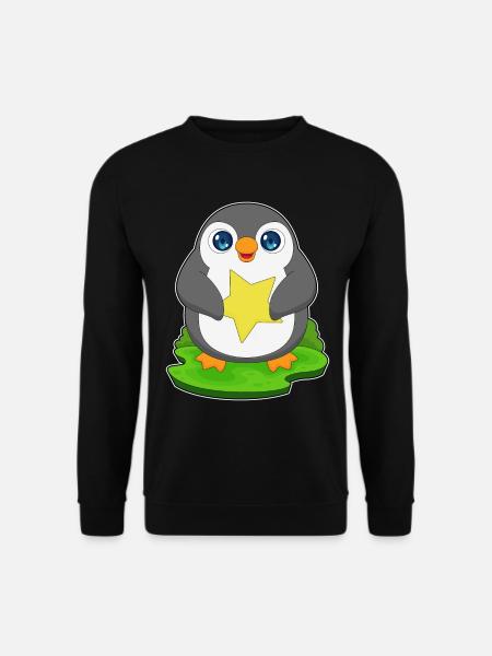Pinguin Stern - Unisex Pullover - Schwarz