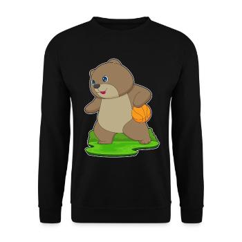 Bear basketball player basketball - Unisex Sweatshirt - black - Front - Alina (178cm) & Michal (187cm)