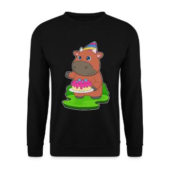 Gâteau d’anniversaire Taureau - Sweat-shirt Unisexe - noir - Devant - Alina (178cm) & Michal (187cm)