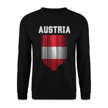 Flagge Österreichs, Österreichischer Stolz - Unisex Pullover - Schwarz - Vorne - Alina (178cm) & Michal (187cm)