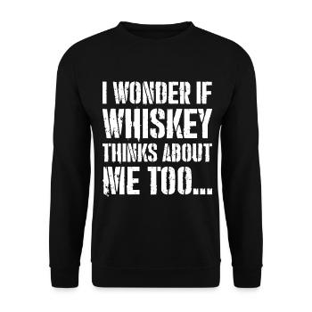Je me demande si le whisky pense trop à moi Drôle - Sweat-shirt Unisexe - noir - Devant - Alina (178cm) & Michal (187cm)
