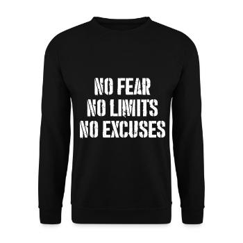 no fear no limits no excuses - Unisex Sweatshirt - black - Front - Alina (178cm) & Michal (187cm)