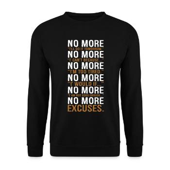 no more I will do it tomorrow - Unisex Pullover - Schwarz - Vorne - Alina (178cm) & Michal (187cm)