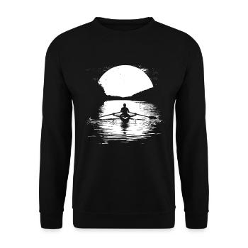 Rudern Grafik - Unisex Pullover - Schwarz - Vorne - Alina (178cm) & Michal (187cm)