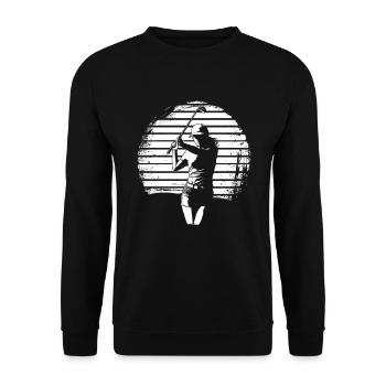 Golferin Skizze - Unisex Pullover - Schwarz - Vorne - Alina (178cm) & Michal (187cm)