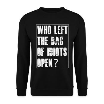 qui a laissé le sac - Sweat-shirt Unisexe - noir - Devant - Alina (178cm) & Michal (187cm)