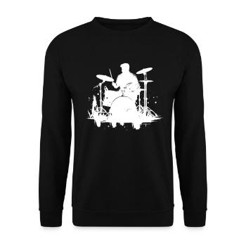 Schlagzeuger Skizze - Unisex Pullover - Schwarz - Vorne - Alina (178cm) & Michal (187cm)