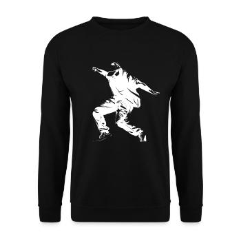 Breakdance Sketch - Unisex Pullover - Schwarz - Vorne - Alina (178cm) & Michal (187cm)