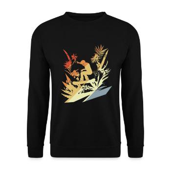 Snowboard rétro - Sweat-shirt Unisexe - noir - Devant - Alina (178cm) & Michal (187cm)
