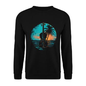 Violine Sonnenuntergang - Unisex Pullover - Schwarz - Vorne - Alina (178cm) & Michal (187cm)