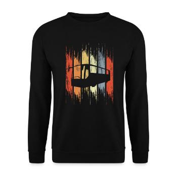 Retro Bus - Unisex Sweatshirt - black - Front - Alina (178cm) & Michal (187cm)