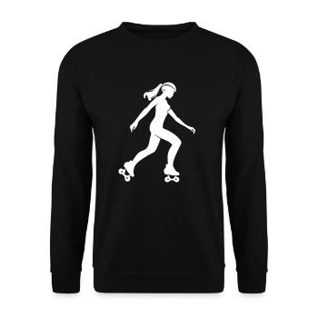 Patinage à roulettes fille croquis - Sweat-shirt Unisexe - noir - Devant - Alina (178cm) & Michal (187cm)