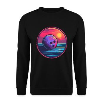 Bowling Retrowave - Unisex Sweatshirt - black - Front - Alina (178cm) & Michal (187cm)