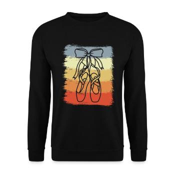Ballettschuhe Vintage Look - Unisex Pullover - Schwarz - Vorne - Alina (178cm) & Michal (187cm)