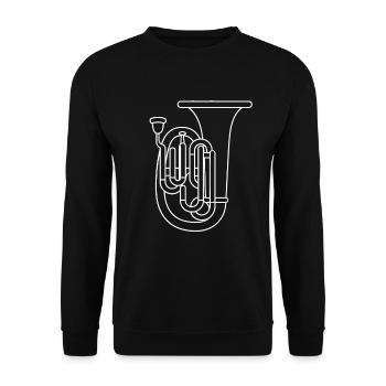 Dessin au trait de tuba - Sweat-shirt Unisexe - noir - Devant - Alina (178cm) & Michal (187cm)