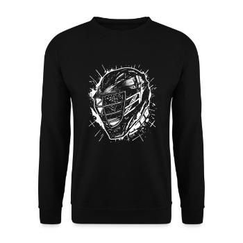 Lacrosse Helmet Drawing - Unisex Sweatshirt - black - Front - Alina (178cm) & Michal (187cm)