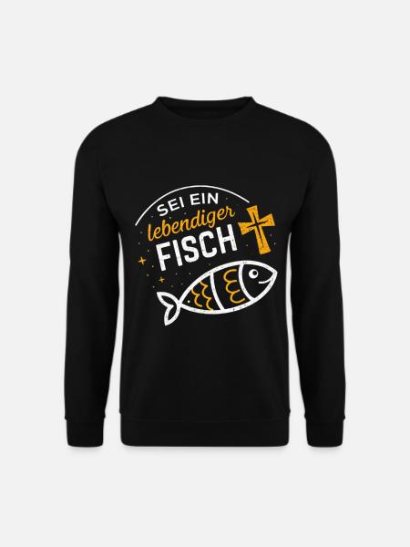 Lebendiger Fisch Zitat Illustration - Unisex Pullover - Schwarz