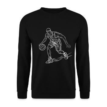 Basketball Player Drawing - Unisex Sweatshirt - black - Front - Alina (178cm) & Michal (187cm)