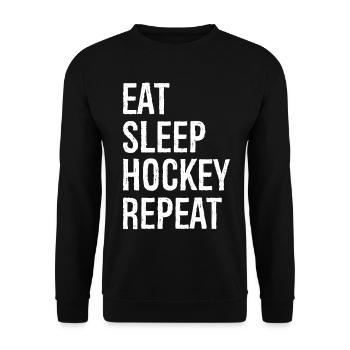 Manger dormir hockey répéter - Sweat-shirt Unisexe - noir - Devant - Alina (178cm) & Michal (187cm)