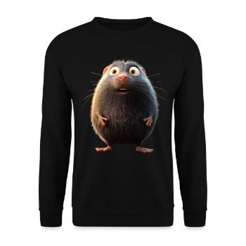 Mole with Sunglasses Love Cute Moles - Unisex Sweatshirt - black - Front - Alina (178cm) & Michal (187cm)