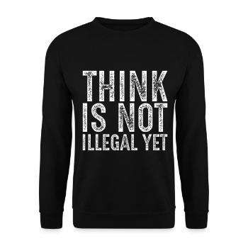 Denken ist noch nicht illegal - Unisex Pullover - Schwarz - Vorne - Alina (178cm) & Michal (187cm)