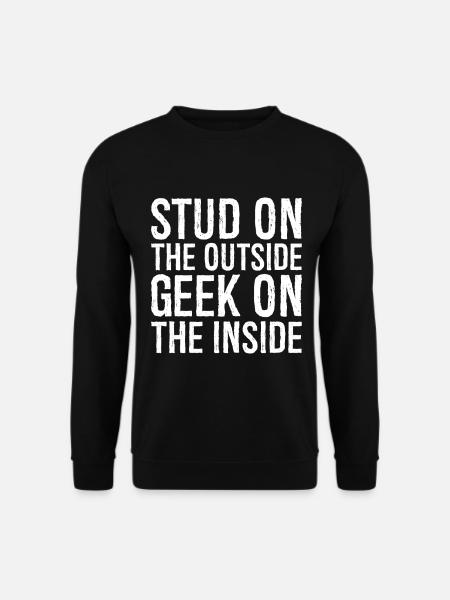 Ohrstecker außen Geek innen - Unisex Pullover - Schwarz