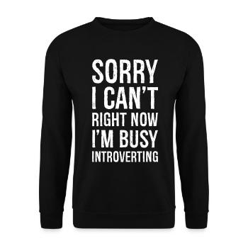 désolé je ne peux pas pour l’instant je suis occupé - Sweat-shirt Unisexe - noir - Devant - Alina (178cm) & Michal (187cm)