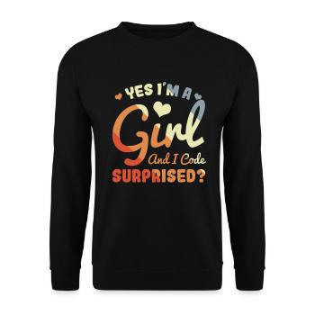 Developer - Unisex Sweatshirt - black - Front - Alina (178cm) & Michal (187cm)