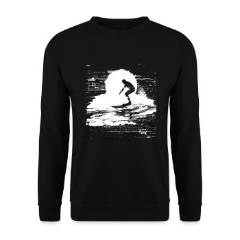 Surfing Sketch - Unisex Sweatshirt - black - Front - Alina (178cm) & Michal (187cm)