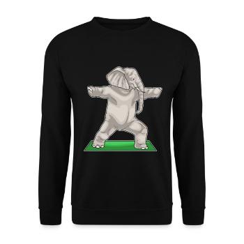 Gymnastique de fitness avec yoga éléphant - Sweat-shirt Unisexe - noir - Devant - Alina (178cm) & Michal (187cm)