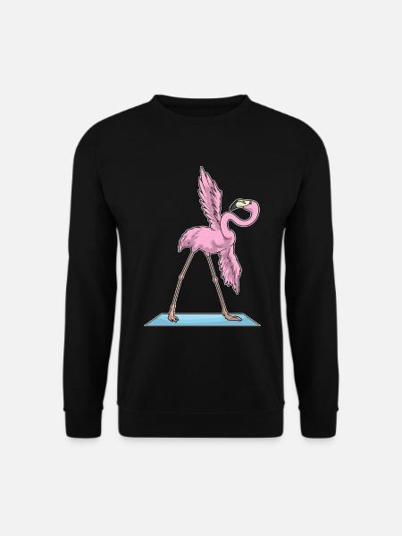 Flamingo Yoga Fitness Gymnastik - Unisex Pullover - Schwarz