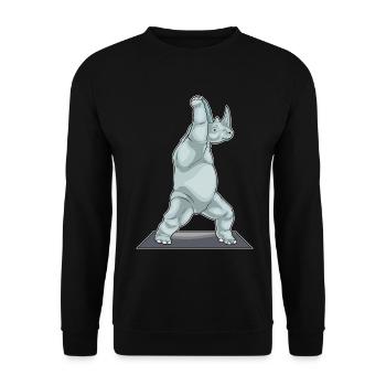 Nashorn Yoga Fitness Gymnastik - Unisex Pullover - Schwarz - Vorne - Alina (178cm) & Michal (187cm)