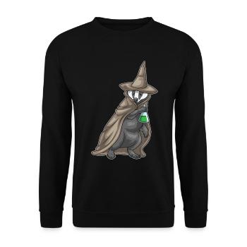 Dachs Hexe Zaubertrank - Unisex Pullover - Schwarz - Vorne - Alina (178cm) & Michal (187cm)