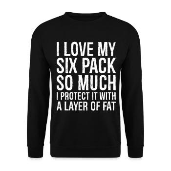 Ich liebe mein Sixpack so sehr - Unisex Pullover - Schwarz - Vorne - Alina (178cm) & Michal (187cm)