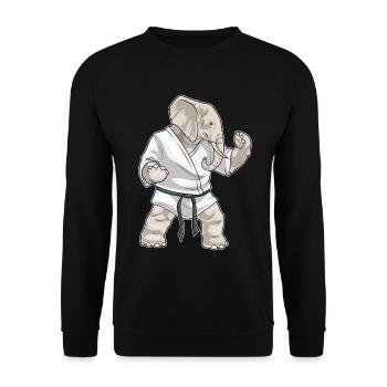 Elefant Karate Kampfsport - Unisex Pullover - Schwarz - Vorne - Alina (178cm) & Michal (187cm)