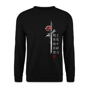 Sword Rose Japan Characters Gift - Unisex Sweatshirt - black - Front - Alina (178cm) & Michal (187cm)