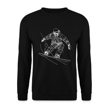 Snowboarder Zeichnung - Unisex Pullover - Schwarz - Vorne - Alina (178cm) & Michal (187cm)