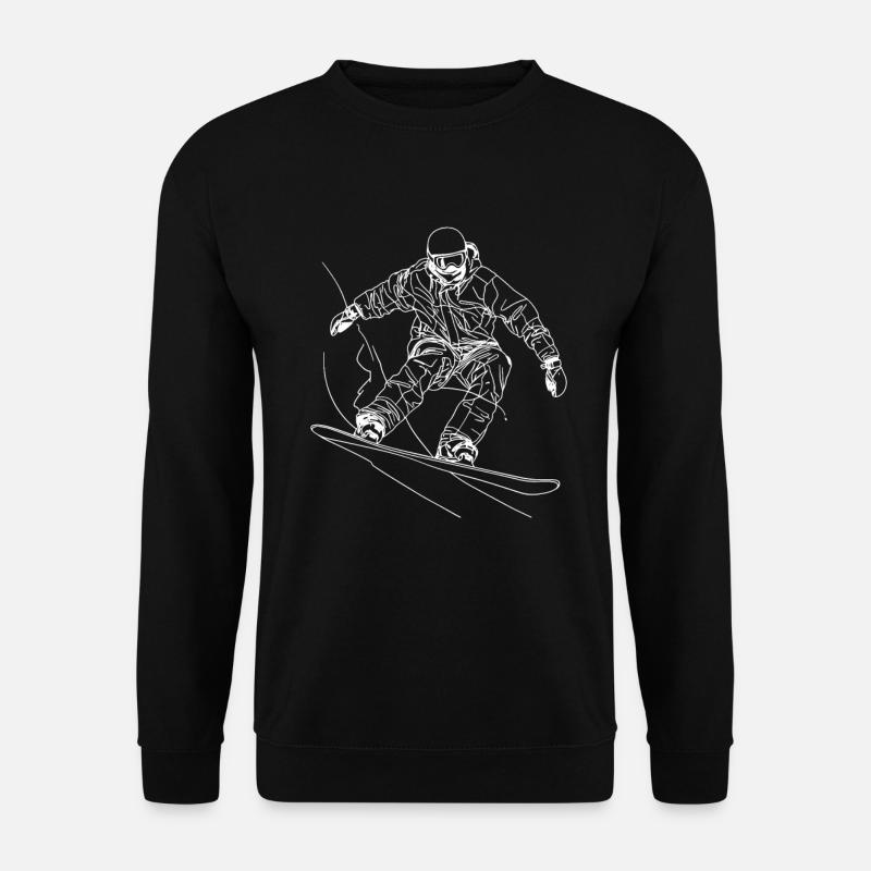 Snowboarder Zeichnung - Unisex Pullover - Schwarz
