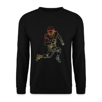 Vintage American Footballer Sketch - Unisex Sweatshirt - black - Front - Alina (178cm) & Michal (187cm)