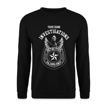 True Crime Détective Marque Poulet Cadeau Drôle - Sweat-shirt Unisexe - noir - Devant - Alina (178cm) & Michal (187cm)