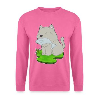 Pêche au chat pêcheur - Sweat-shirt Unisexe - rose - Devant