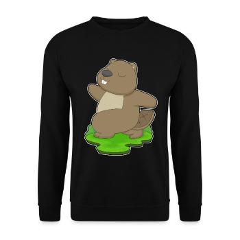 Biber Yoga Fitness Gymnastik - Unisex Pullover - Schwarz - Vorne - Alina (178cm) & Michal (187cm)