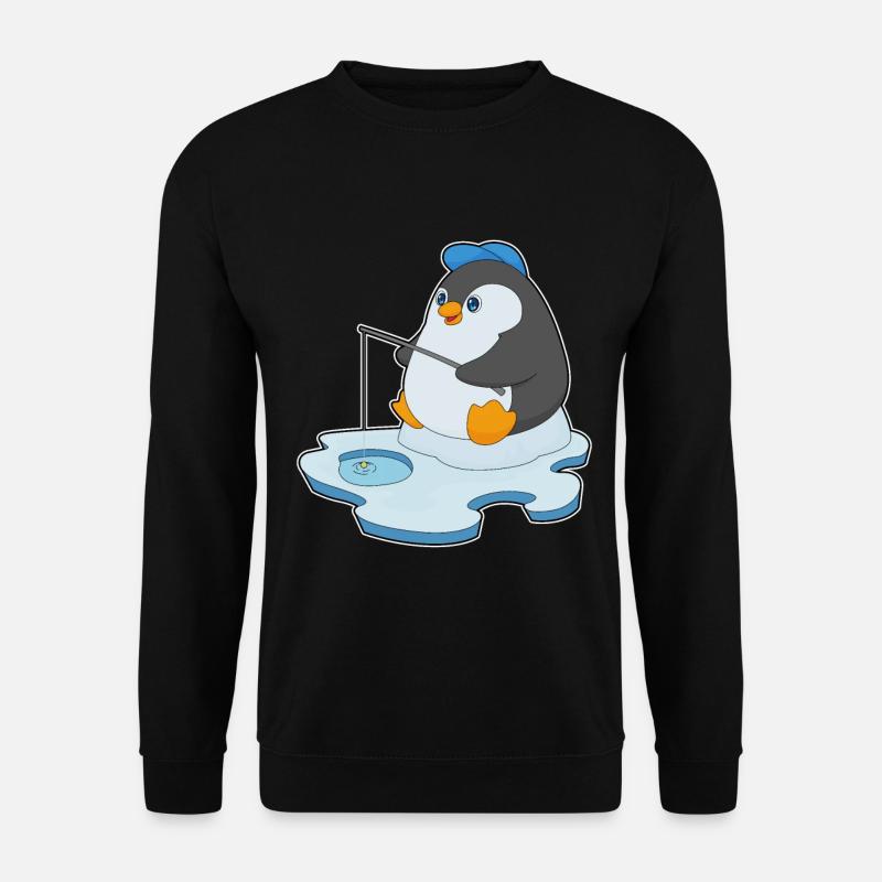 Pingouin Pêcheur Ange Pêche - Sweat-shirt Unisexe - noir