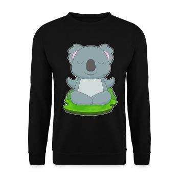 Koala Yoga Fitness Meditation - Unisex Pullover - Schwarz - Vorne - Alina (178cm) & Michal (187cm)