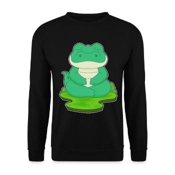 Méditation de fitness au yoga crocodile - Sweat-shirt Unisexe - noir - Devant - Alina (178cm) & Michal (187cm)