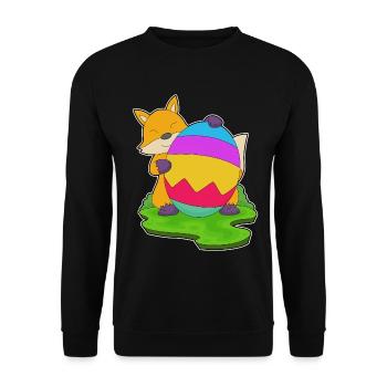 Fox Easter Easter Egg - Unisex Sweatshirt - black - Front - Alina (178cm) & Michal (187cm)