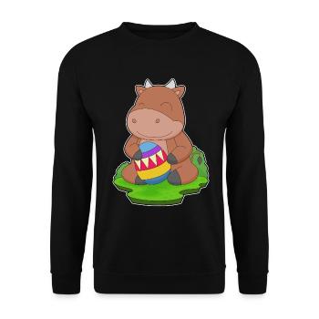 Stier Ostern Osterei - Unisex Pullover - Schwarz - Vorne - Alina (178cm) & Michal (187cm)