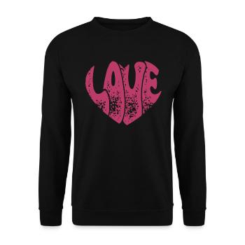 Groovy Love Heart Retro Love Valentine's Day Gift - Unisex Sweatshirt - black - Front - Alina (178cm) & Michal (187cm)