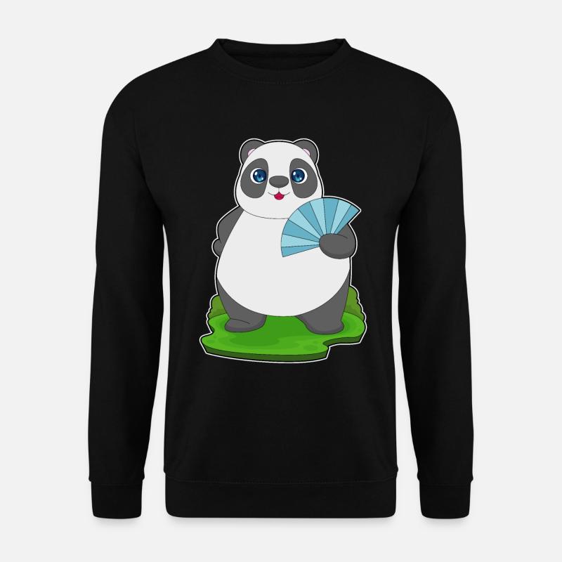 Panda Handheld Fan - Unisex Sweatshirt - black