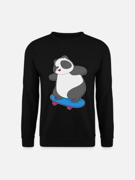 Panda Skater Skateboard - Unisex Sweatshirt - black